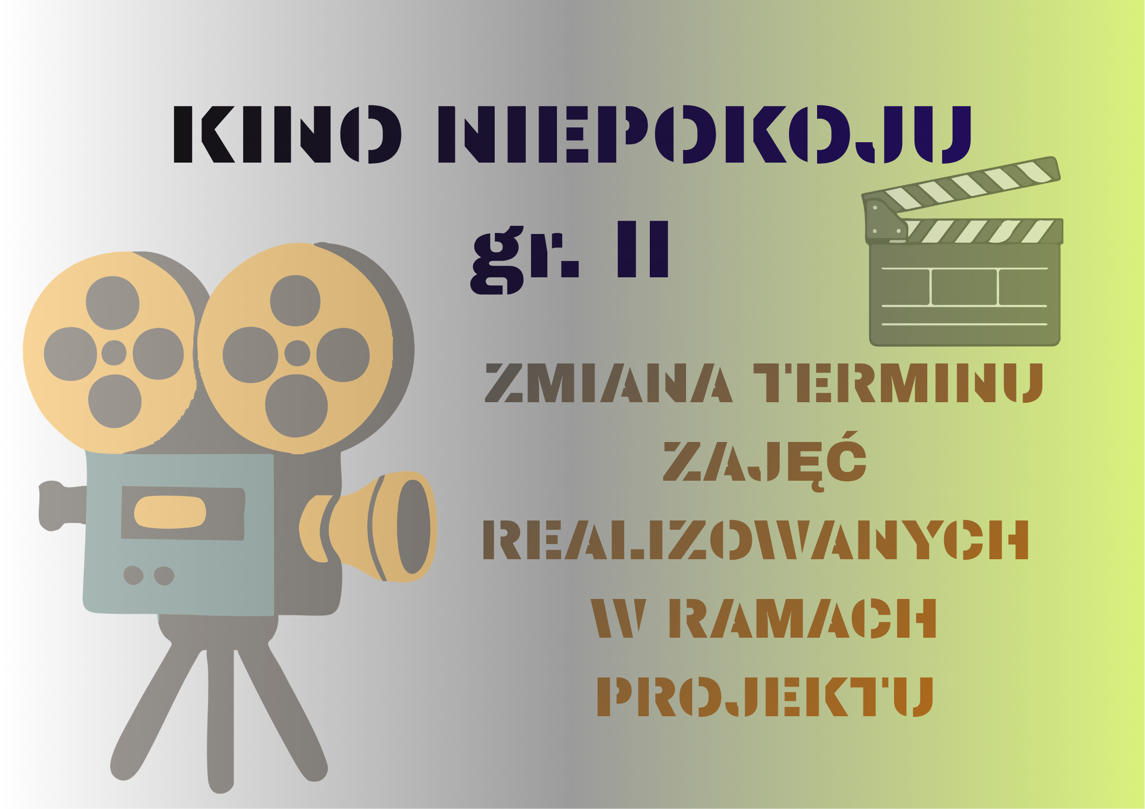 ZMIANA TERMINU ZAJĘĆ REALIZOWANYCH W RAMACH PROJEKTU